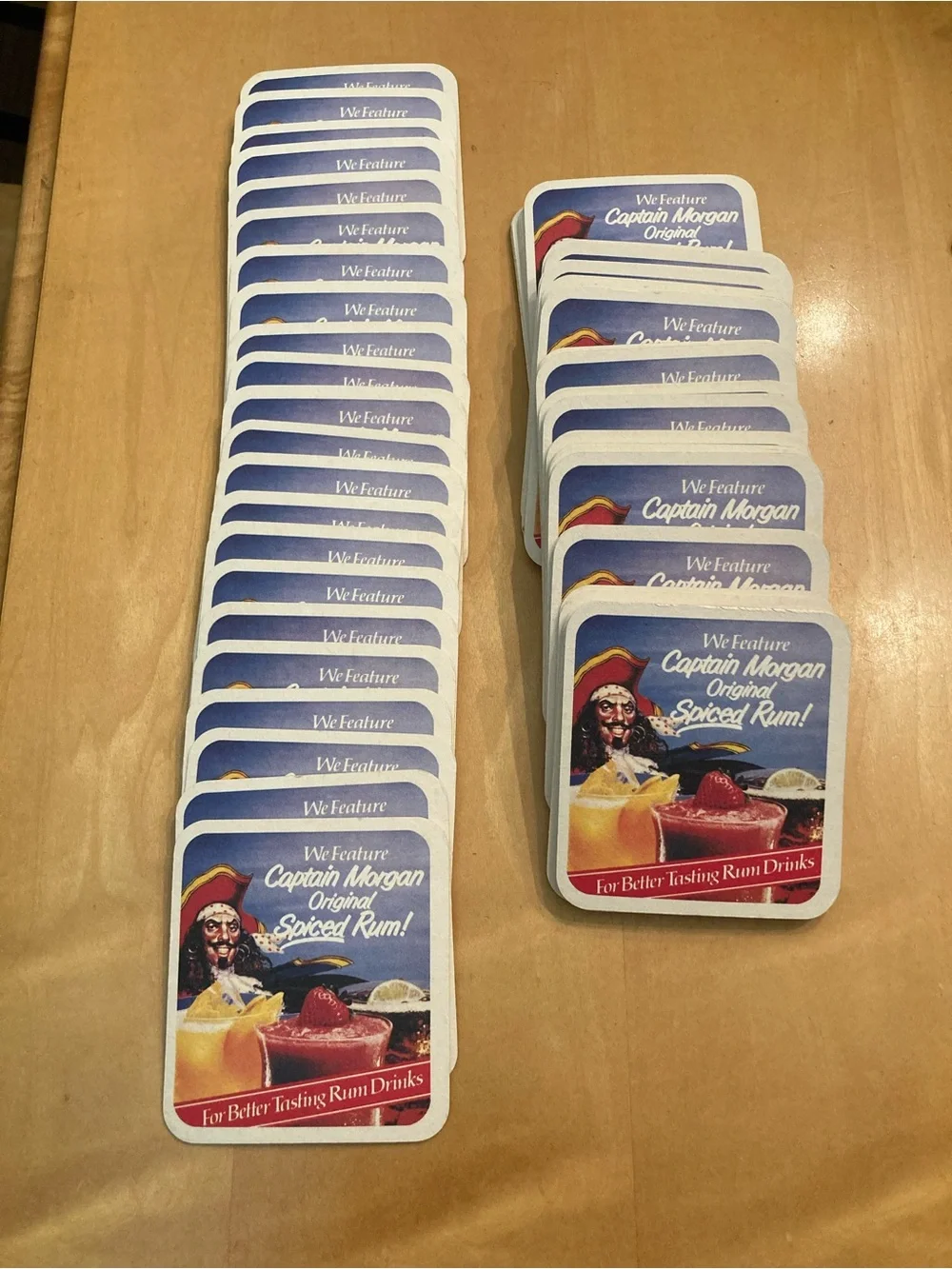 Vintage Captain Morgan Rum Advertising Bar Coasters Lot of 70 Promo